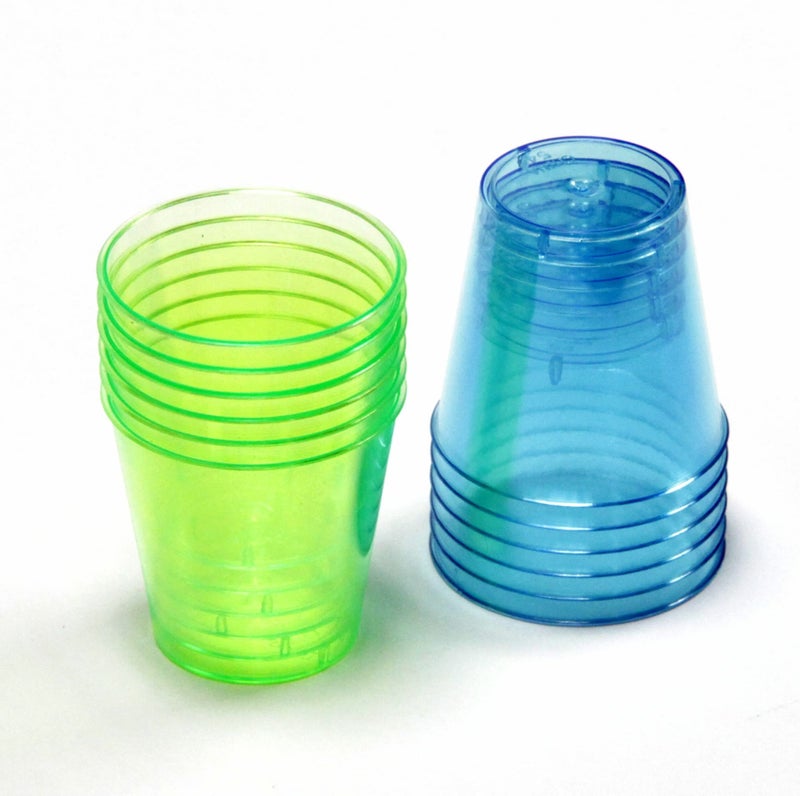Chef Craft Select Plastic Shot Glass, 1 ounce 12 piece set, Blue/Green - Image 1